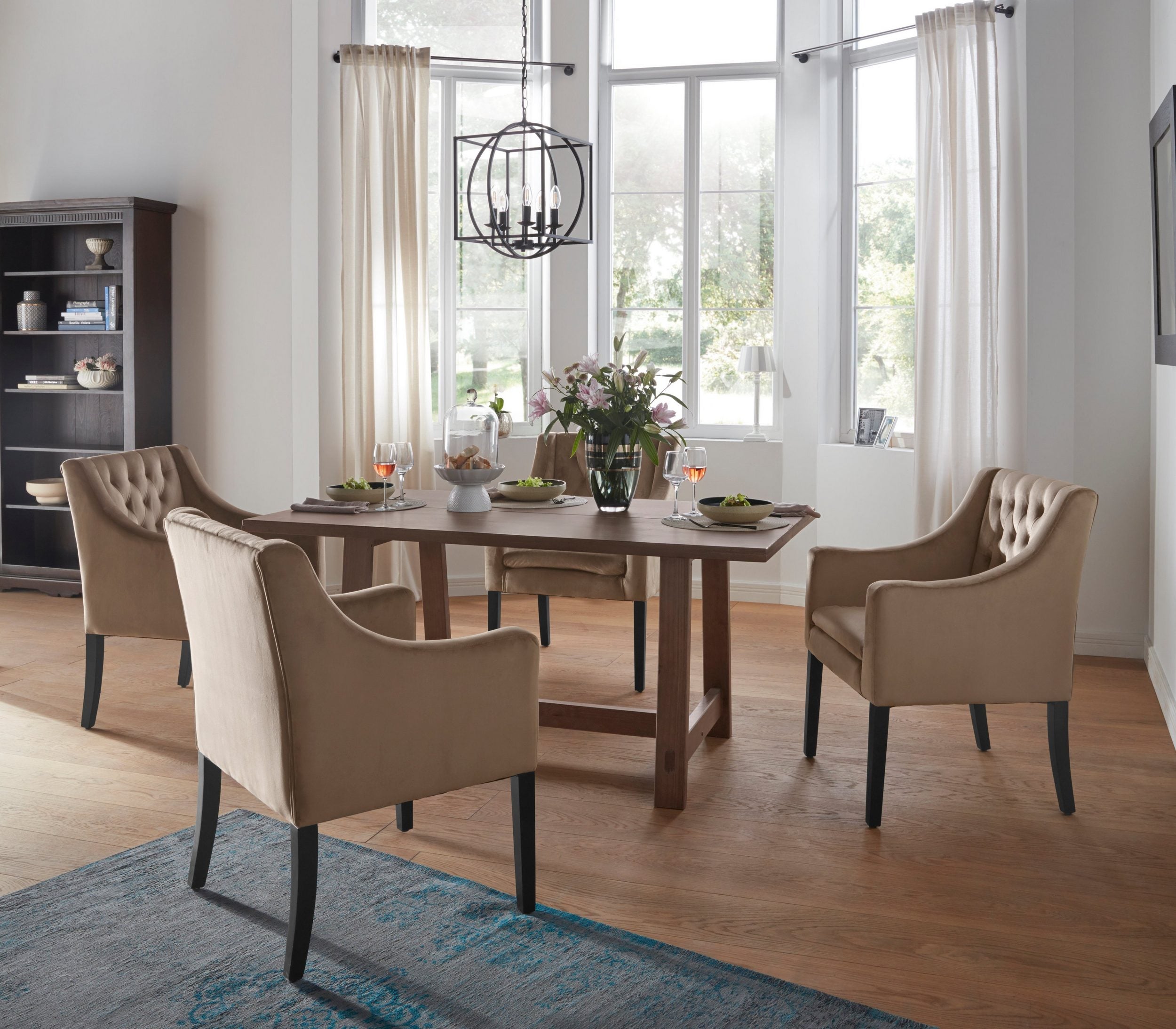 Set patru scaune Timbers, Catifea, Cappuccino Arboteca