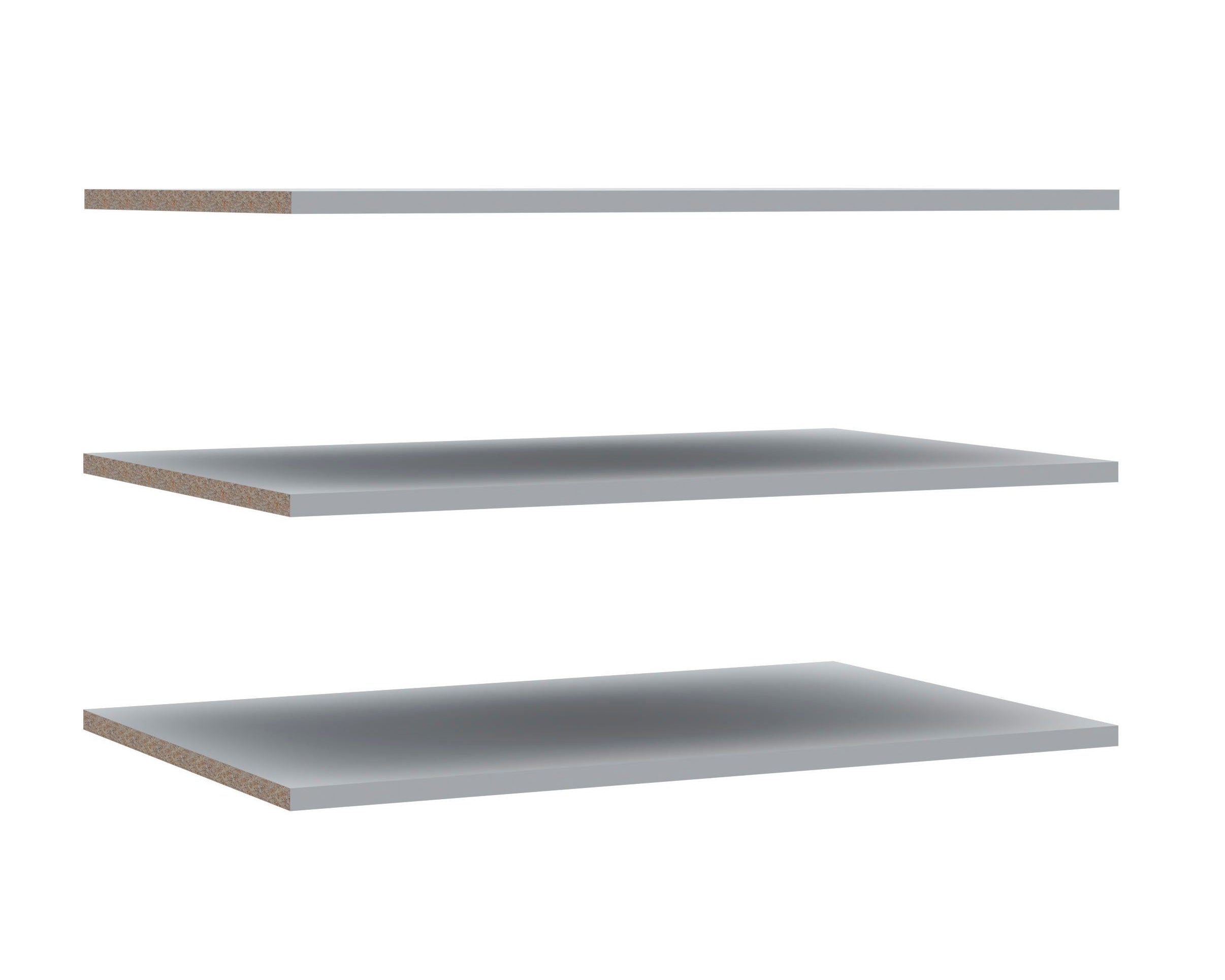 Set 3 rafturi de perete PAL Kalixus, gri, 57,7 cm Arboteca