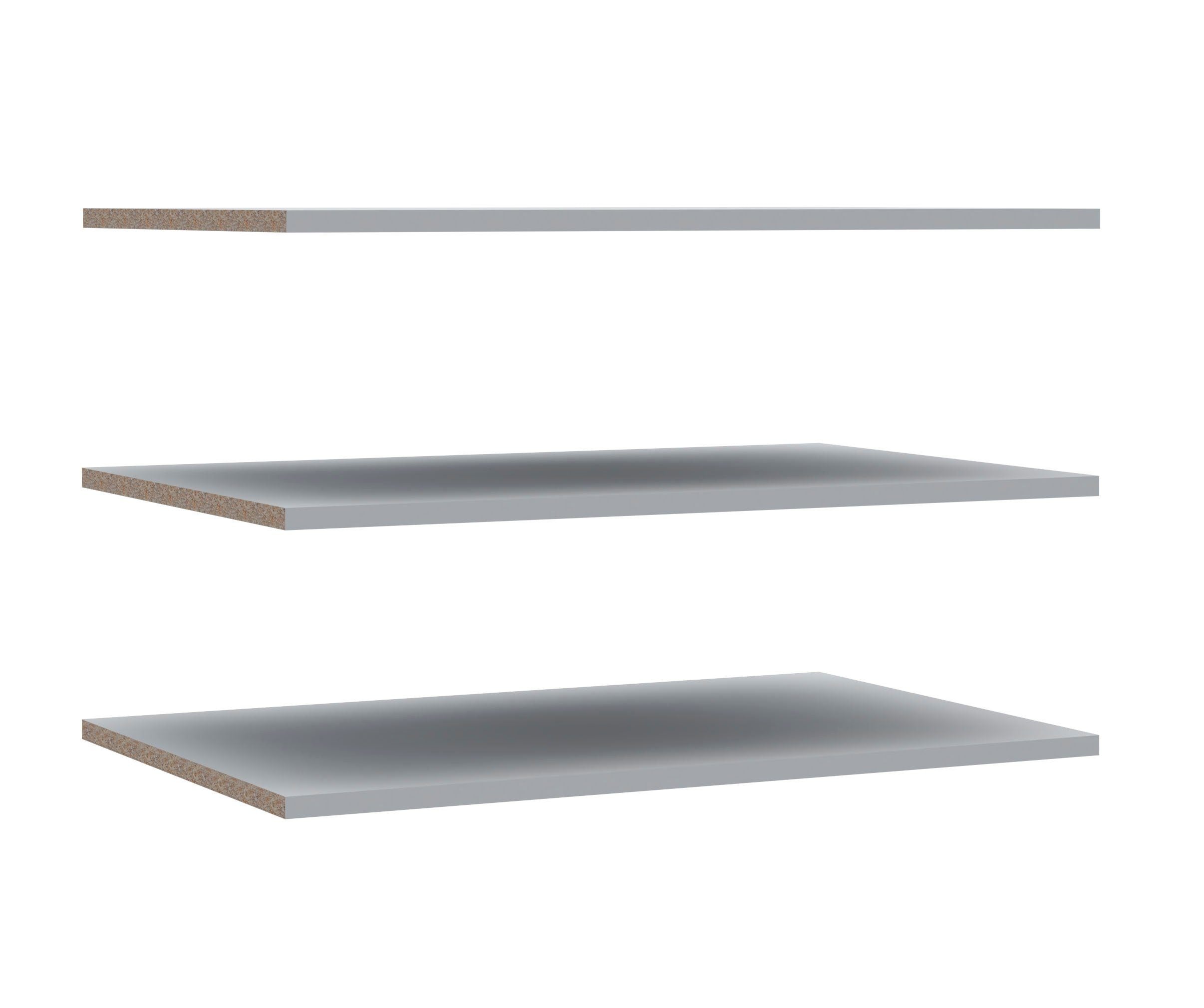 Set 3 rafturi de perete PAL Kalixus, gri, 57,7 cm Arboteca