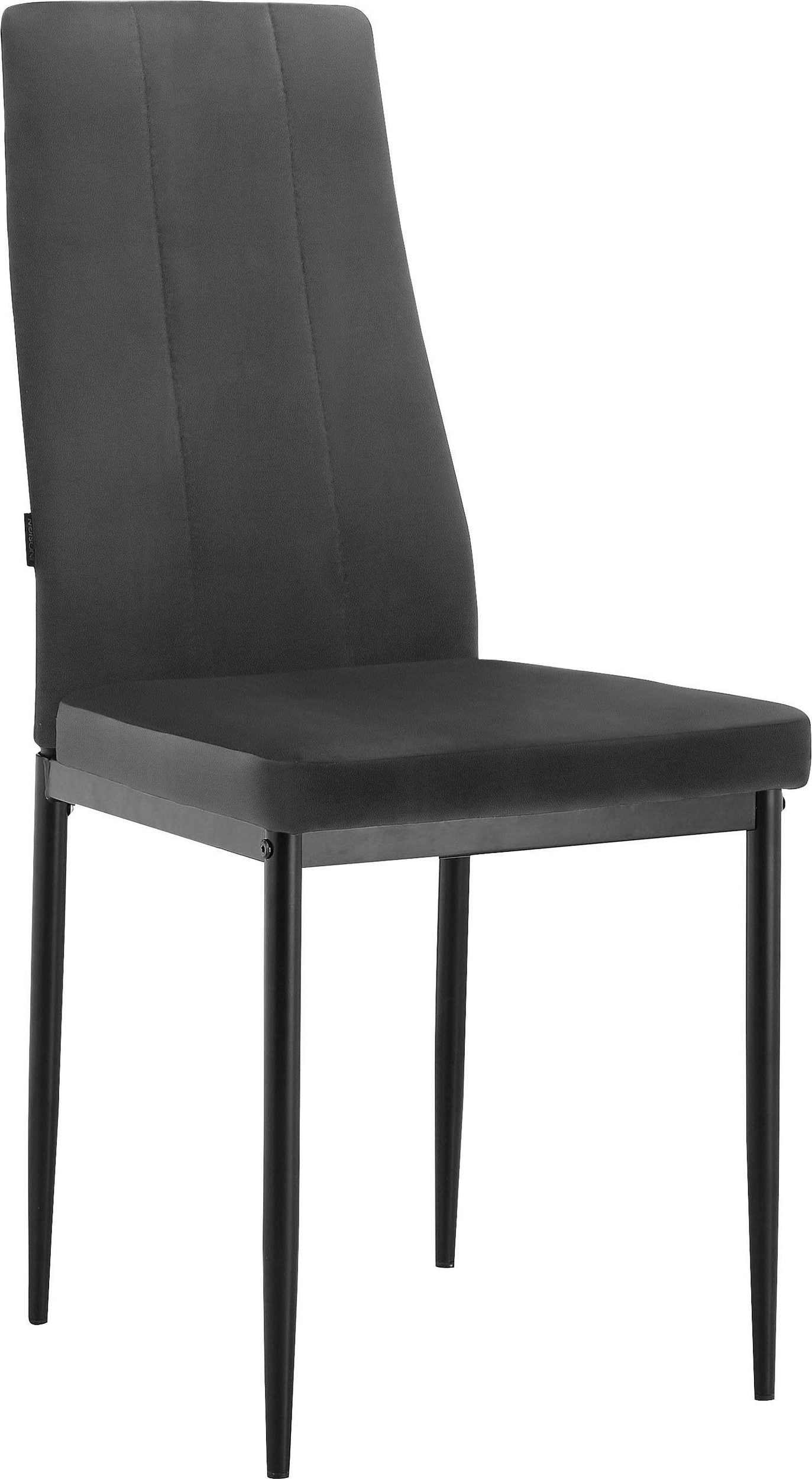 Set de trei scaune tapitate Remus, Gri, imitatie piele Arboteca