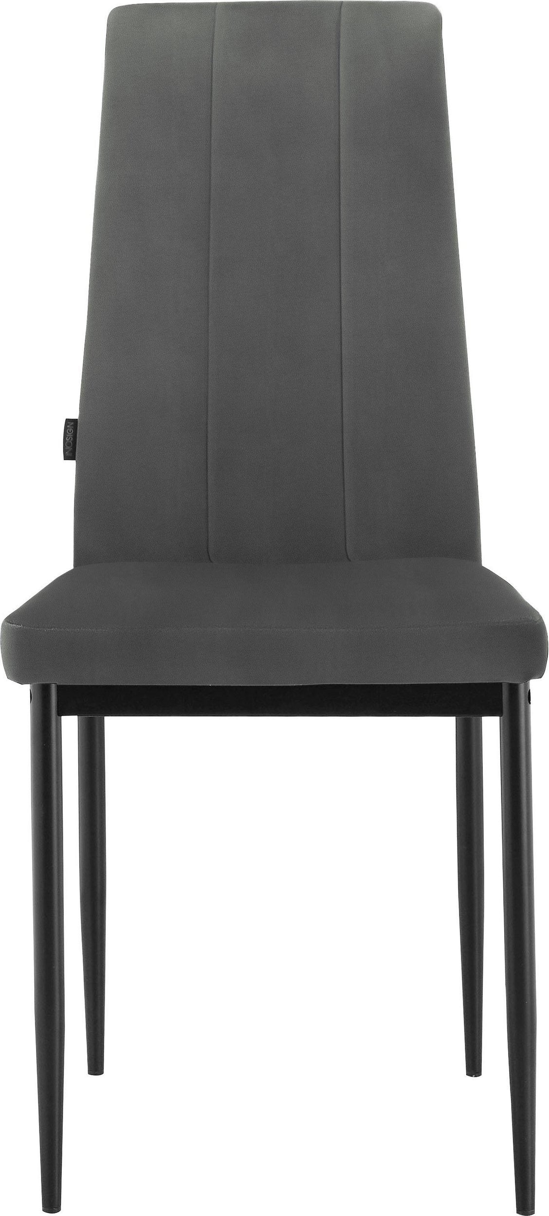 Set de trei scaune tapitate Remus, Gri, imitatie piele Arboteca