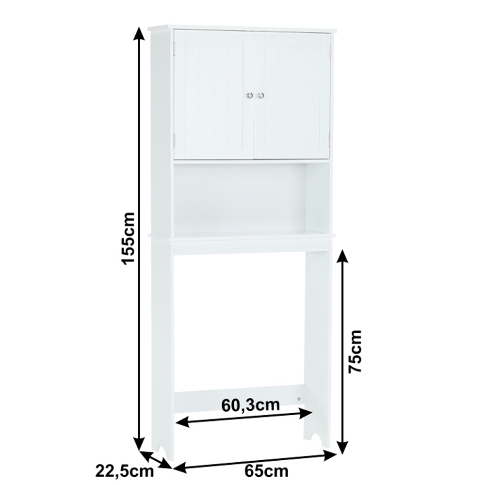 Dulăpior deasupra la WC SLANO 5, alb, 65x22.5x155 cm Kondela