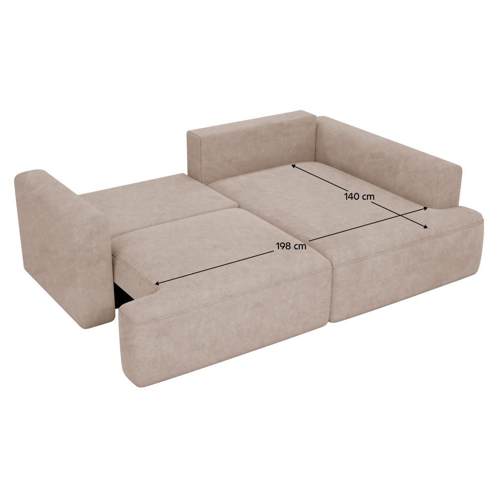 Set canapea de colț PATRAS, bej Taupe, pe dreapta, 240x154x68 cm Kondela