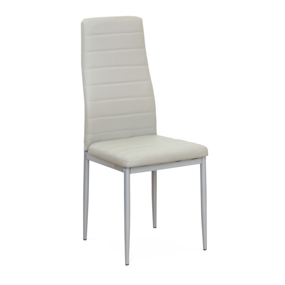 Scaun SAPRI, piele eco gri deschis/metal gri, 41x49x96 cm Kondela