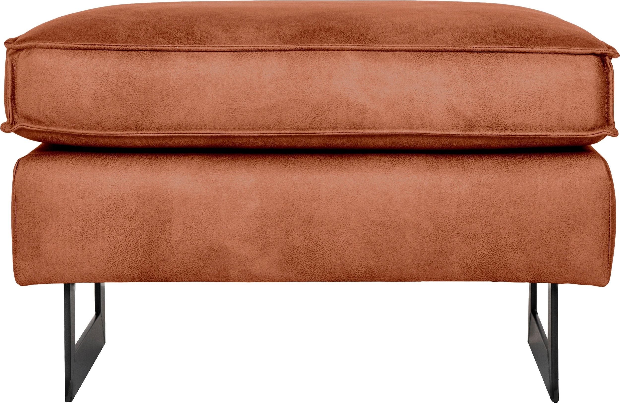 Taburet Pinto, Caramiziu, microfibra de lux cu aspect de piele, 76 cm latime Arboteca