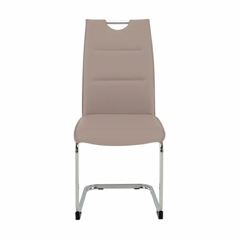 Scaun dining NAJAC, maro deschis, piele eco/crom, 44x60.5x98 cm Kondela