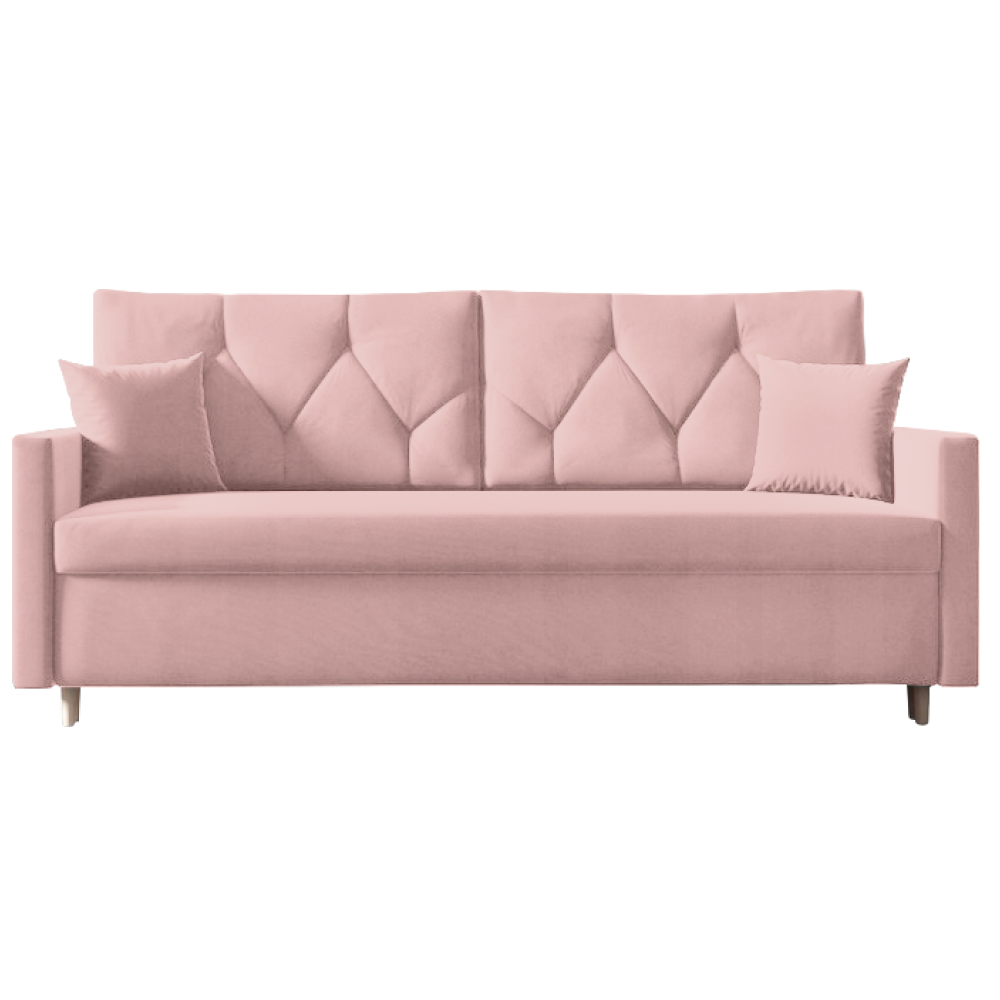 Canapea extensibilă VISEU, roz, 217x87x97 cm Kondela