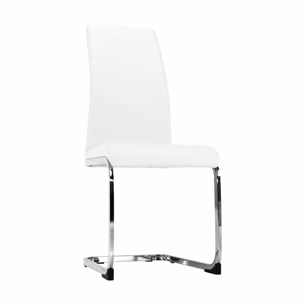 Scaun dining COMPIEGNE, alb / crom, piele eco, 42x56x99 cm Kondela
