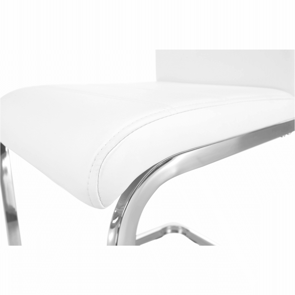 Scaun dining COMPIEGNE, alb / crom, piele eco, 42x56x99 cm Kondela