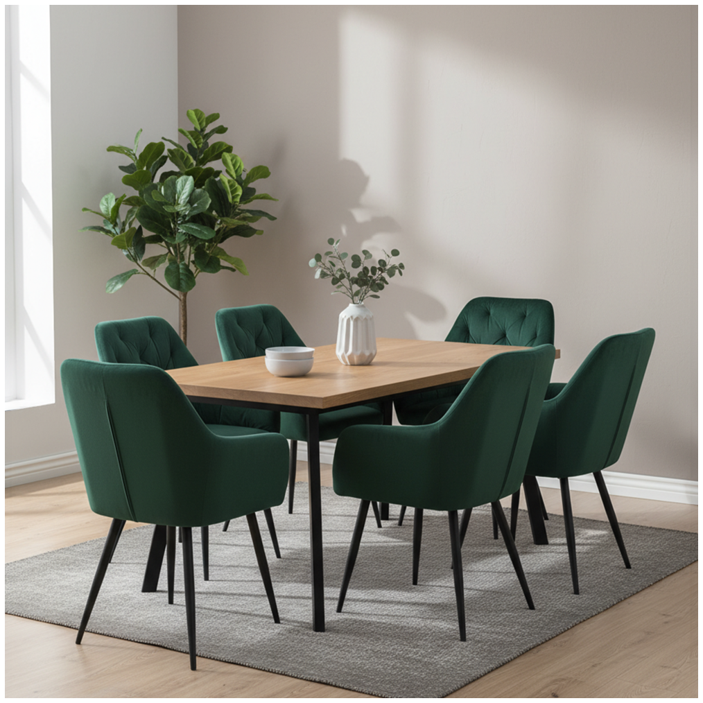 Fotoliu de design SILVI, material Velvet verde închis, țesătură Velvet/metal, 54x62x87 cm Kondela