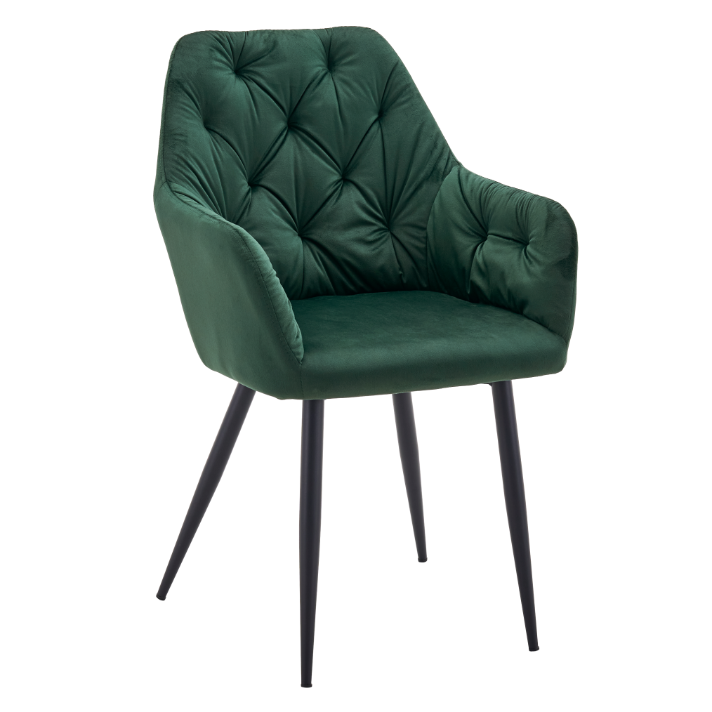 Fotoliu de design SILVI, material Velvet verde închis, țesătură Velvet/metal, 54x62x87 cm Kondela