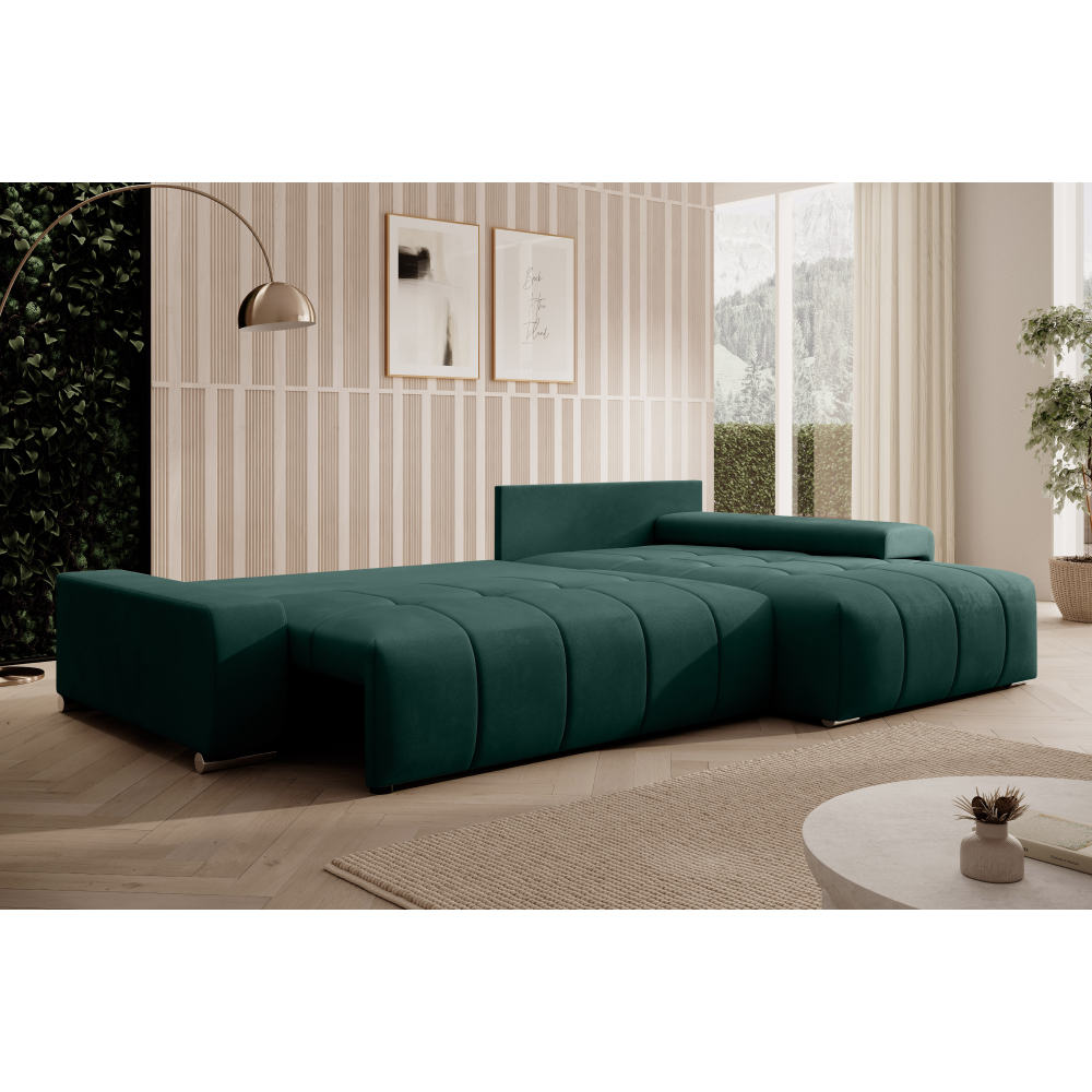 Set canapea universală CHANIA, smarald, 259x180x74 cm Kondela
