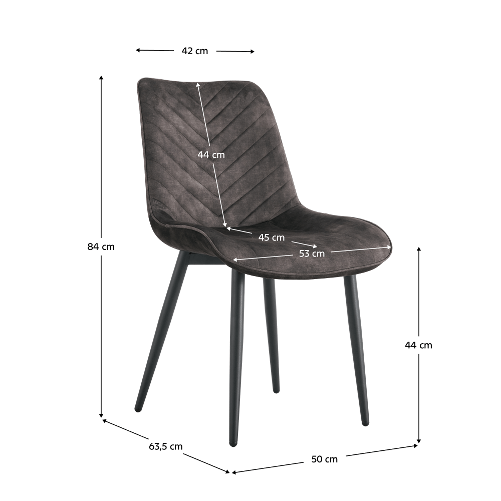 Scaun dining MONDOVI TIP 2, maro / negru, 50x63.5x84 cm Kondela
