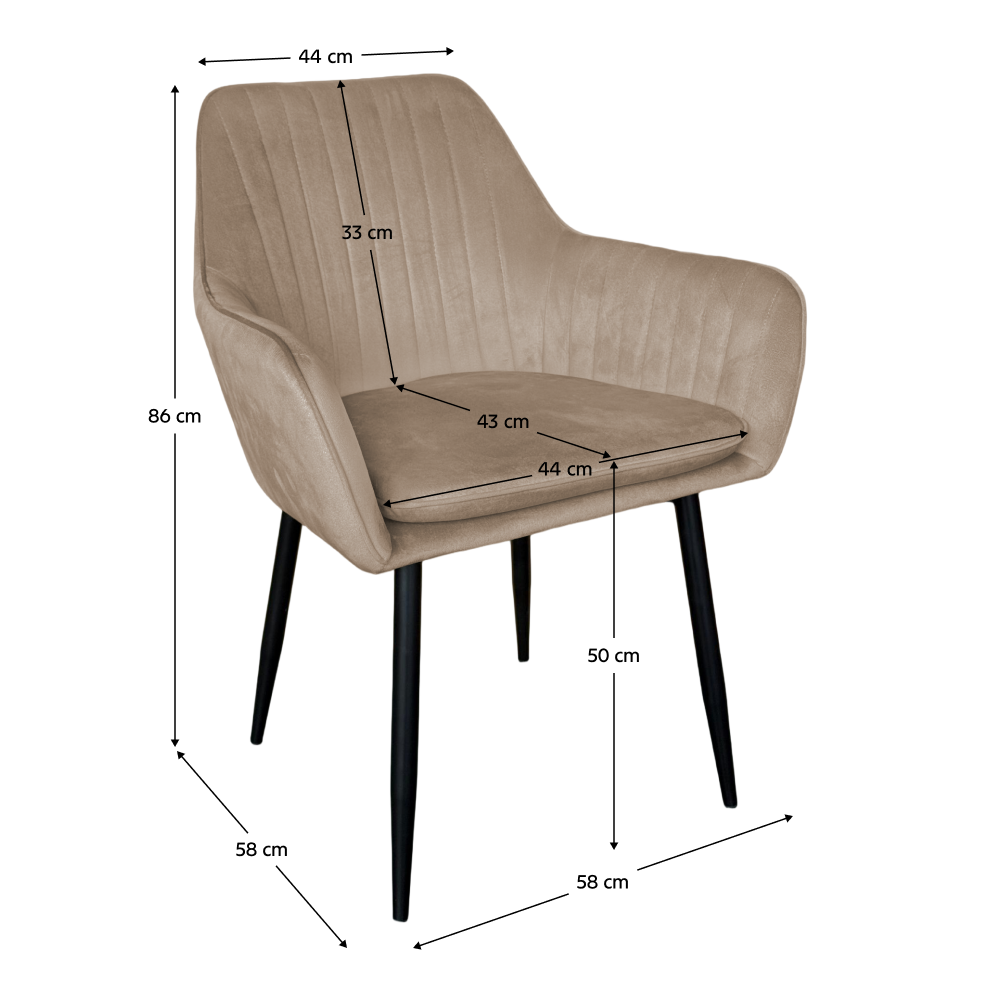Fotoliu de design BASSANO, catifea Velvet gri maroniu Taupe, 58x58x86 cm Kondela