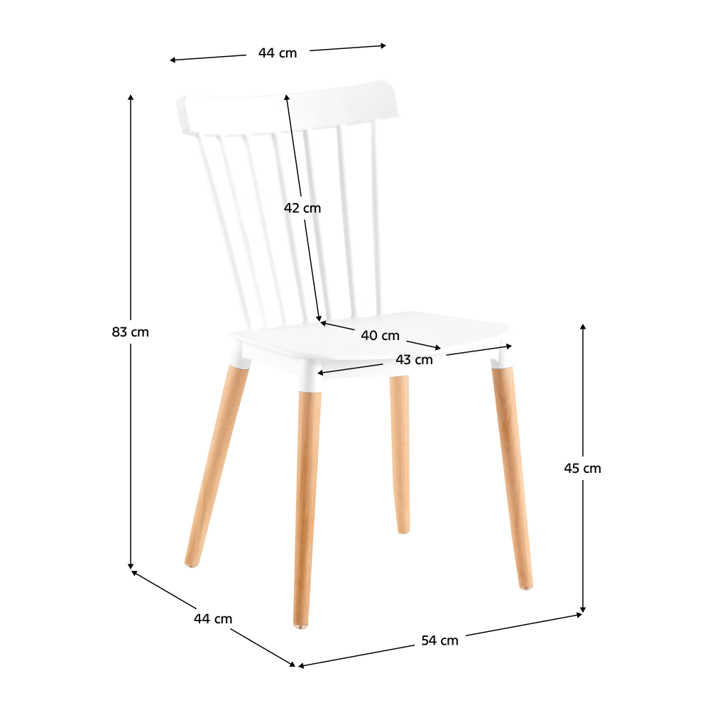 Scaun dining ROSAS, alb / fag, 54x44x83 cm Kondela