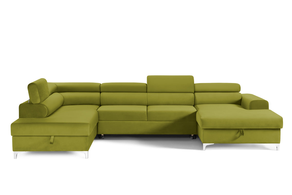 Colțar Extensibil, în formă de U, TIME NEW, cu 2 lăzi de depozitare, cu tetiere reglabile, 360x220x95 cm Prestige Home