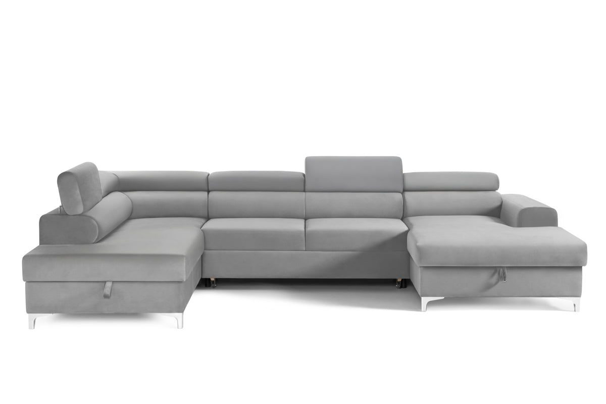 Colțar Extensibil, în formă de U, TIME NEW, cu 2 lăzi de depozitare, cu tetiere reglabile, 360x220x95 cm Prestige Home