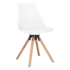 Scaun pivotant elegant SANTENA, alb, piele ecologică, 48x57.5x82.5 cm Kondela
