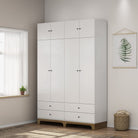 Garderobă OSLO, stil scandinav-boho, 8 uși, PAL FSC®, 160×52×240 cm Arboteca