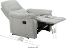 Fotoliu recliner ODILON cu funcție relax manuală, textil gri deschis Arboteca