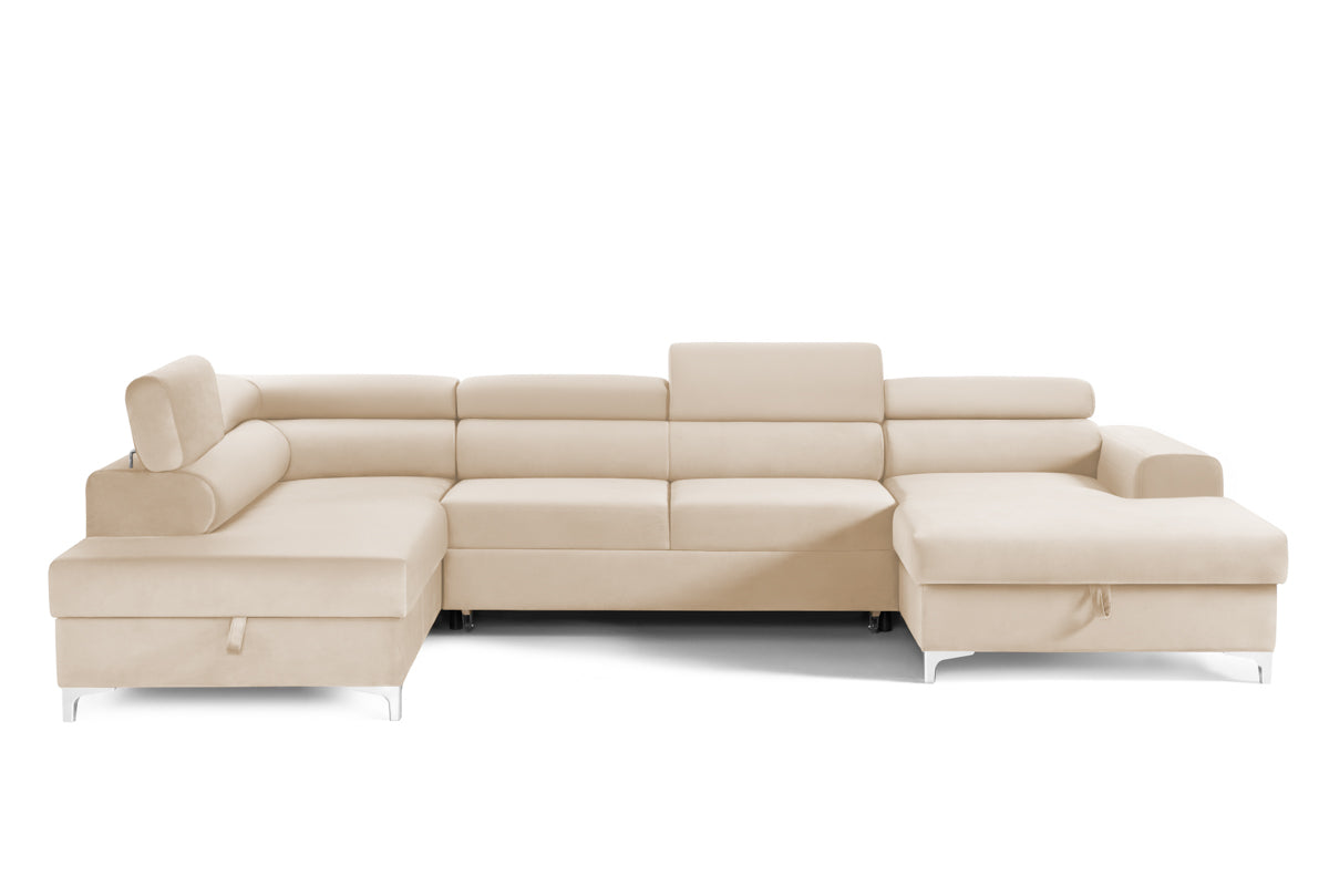 Colțar Extensibil, în formă de U, TIME NEW, cu 2 lăzi de depozitare, cu tetiere reglabile, 360x220x95 cm Prestige Home