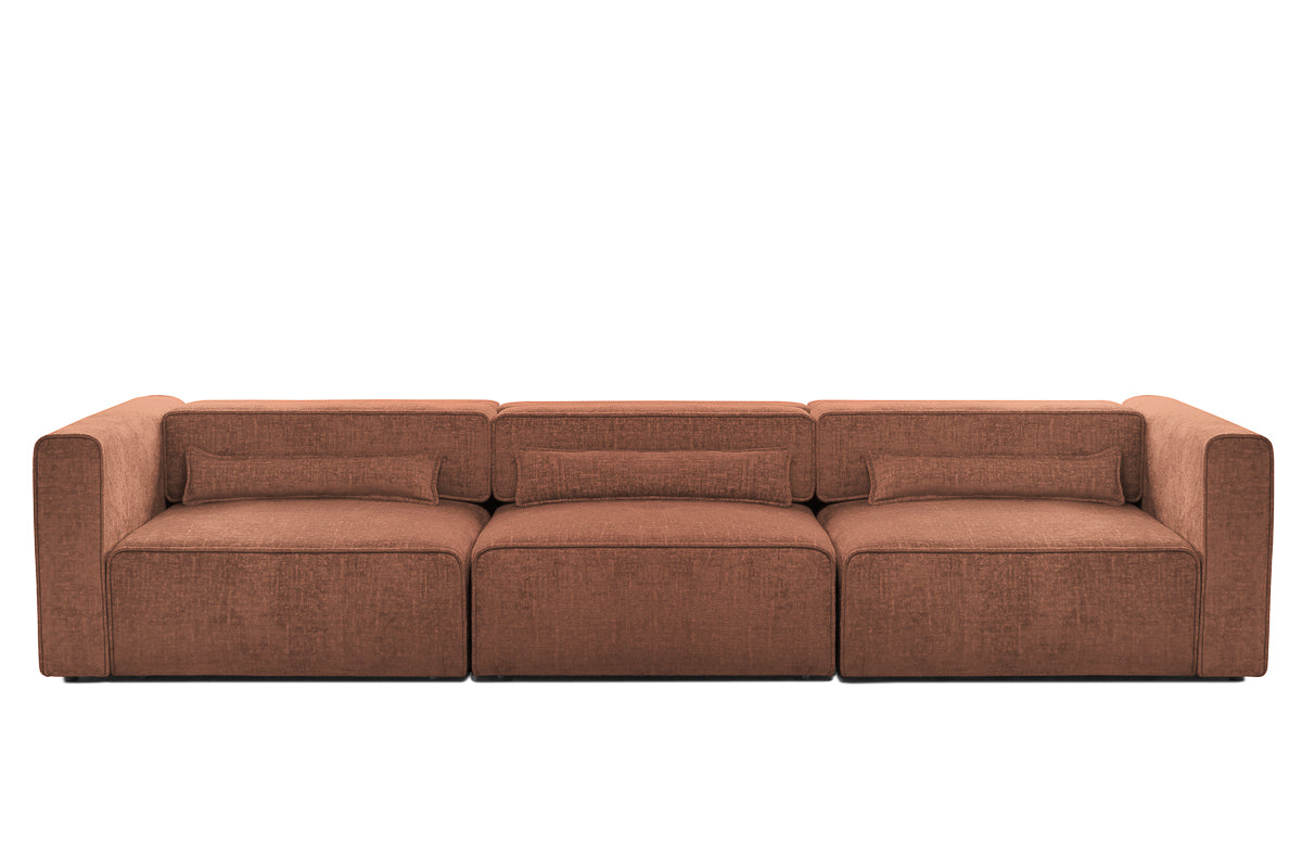 Canapea Extensibilă 5 locuri ZANETTO, cu 3 lăzi depozitare, 340x103x70 cm Bordeaux-Onyx Prestige Home