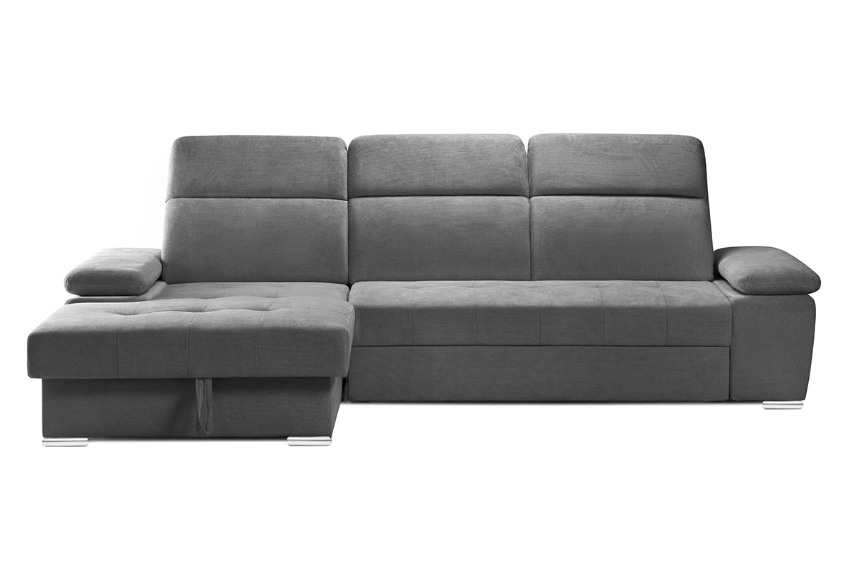 Colțar Extensibil TRENDY, cu ladă de depozitare, cu tetiere reglabile, variante stânga/dreapta 295x170x105 cm Prestige Home