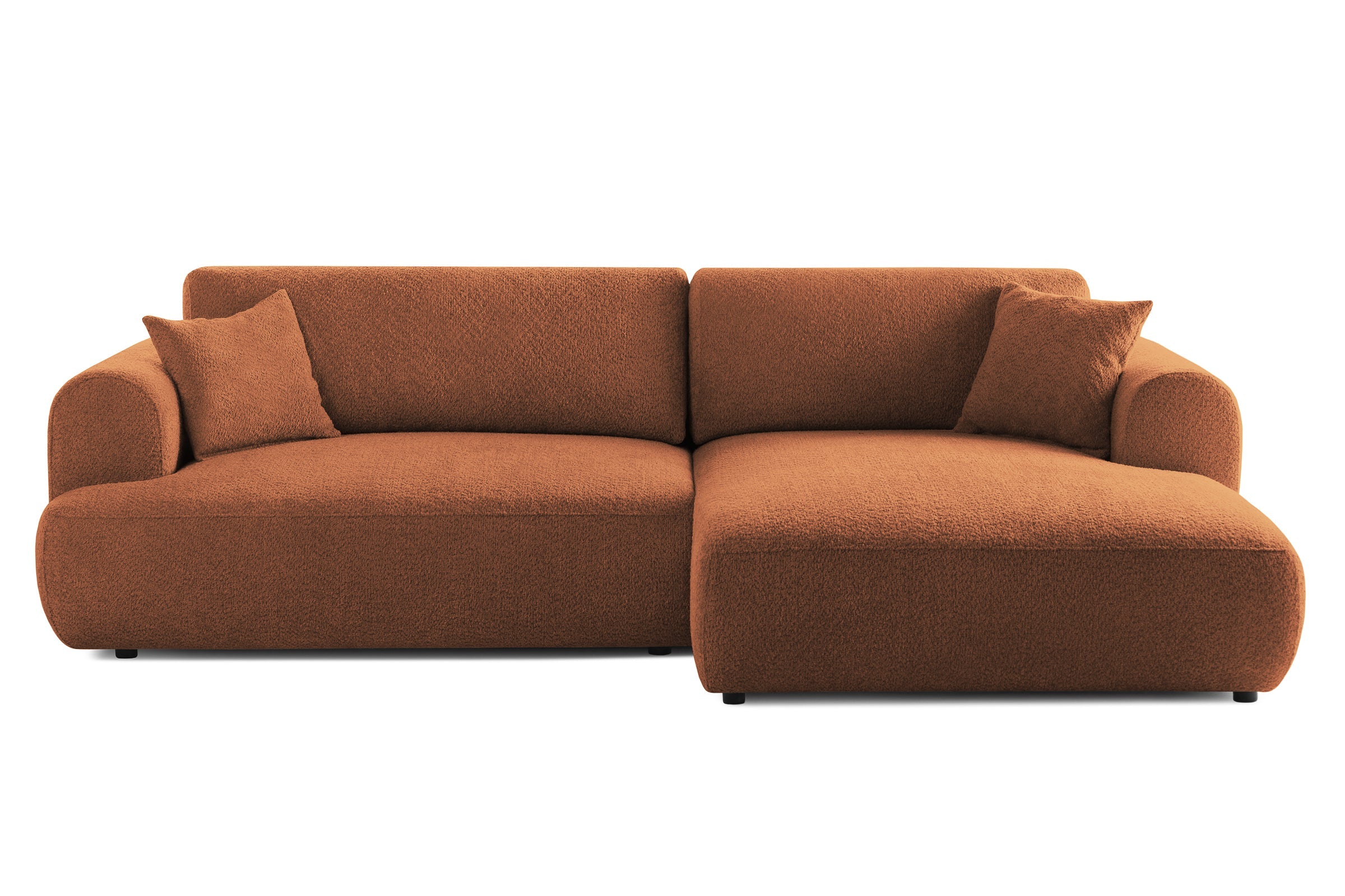 Colțar Extensibil 3 locuri NOA, cu ladă de depozitare, 270x155x80 cm Caramiziu-Anthology Prestige Home