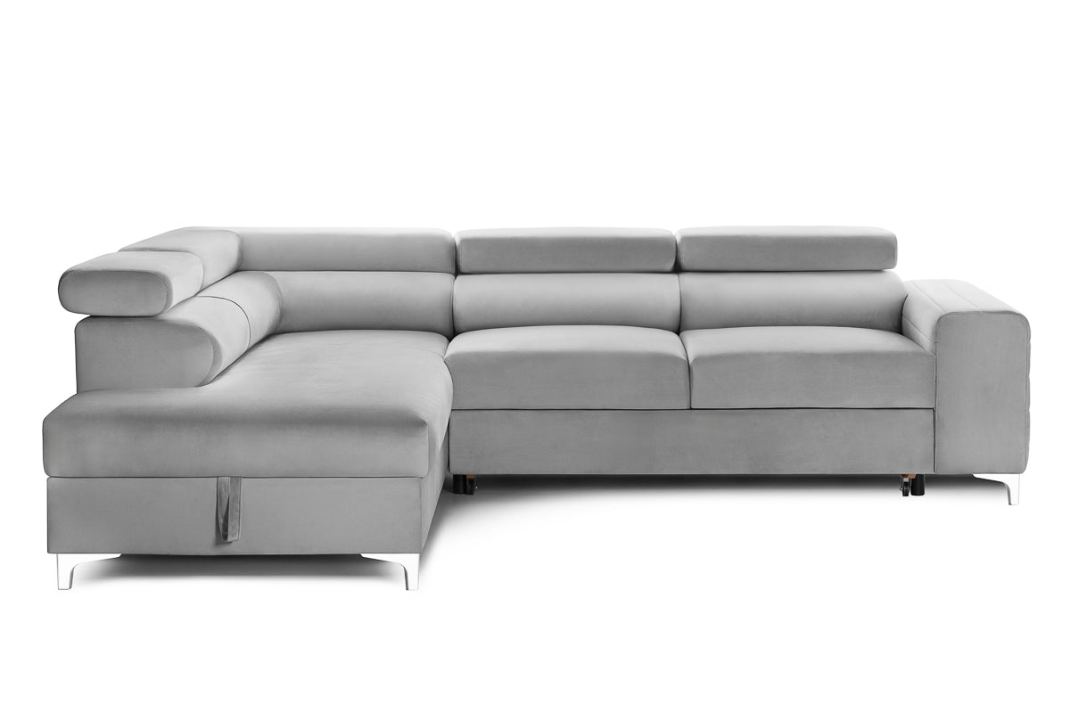 Colțar Extensibil TIME NEW, cu lada depozitare, tetiere reglabile, 285x220x95 cm Prestige Home