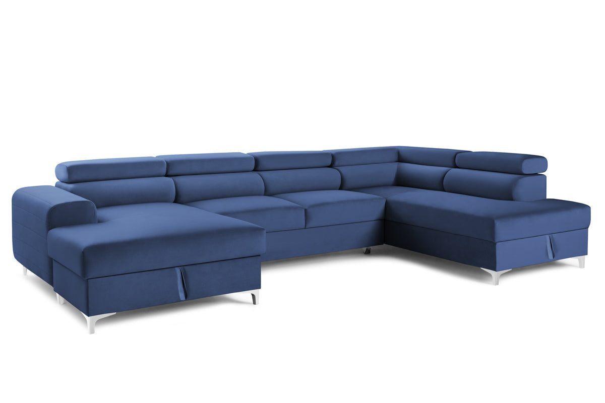 Colțar Extensibil, în formă de U, TIME NEW, cu 2 lăzi de depozitare, cu tetiere reglabile, 360x220x95 cm Prestige Home