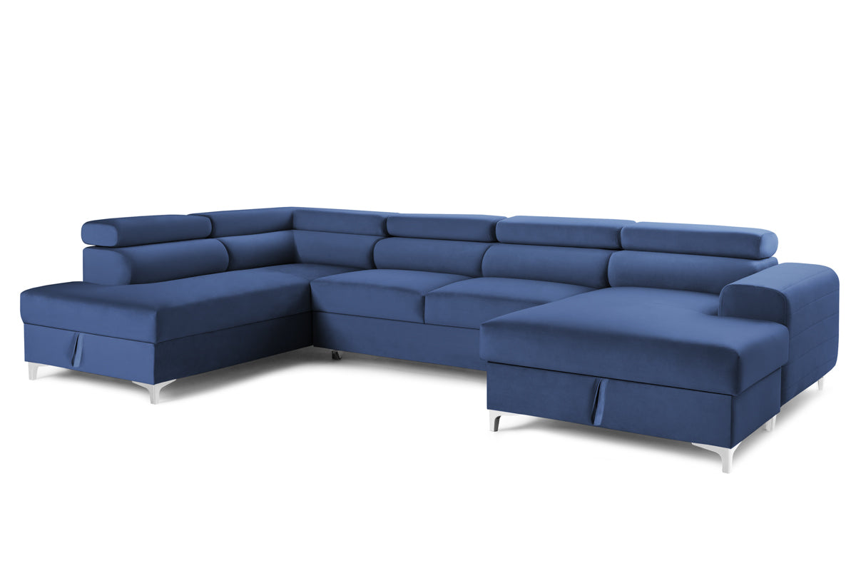 Colțar Extensibil, în formă de U, TIME NEW, cu 2 lăzi de depozitare, cu tetiere reglabile, 360x220x95 cm Prestige Home