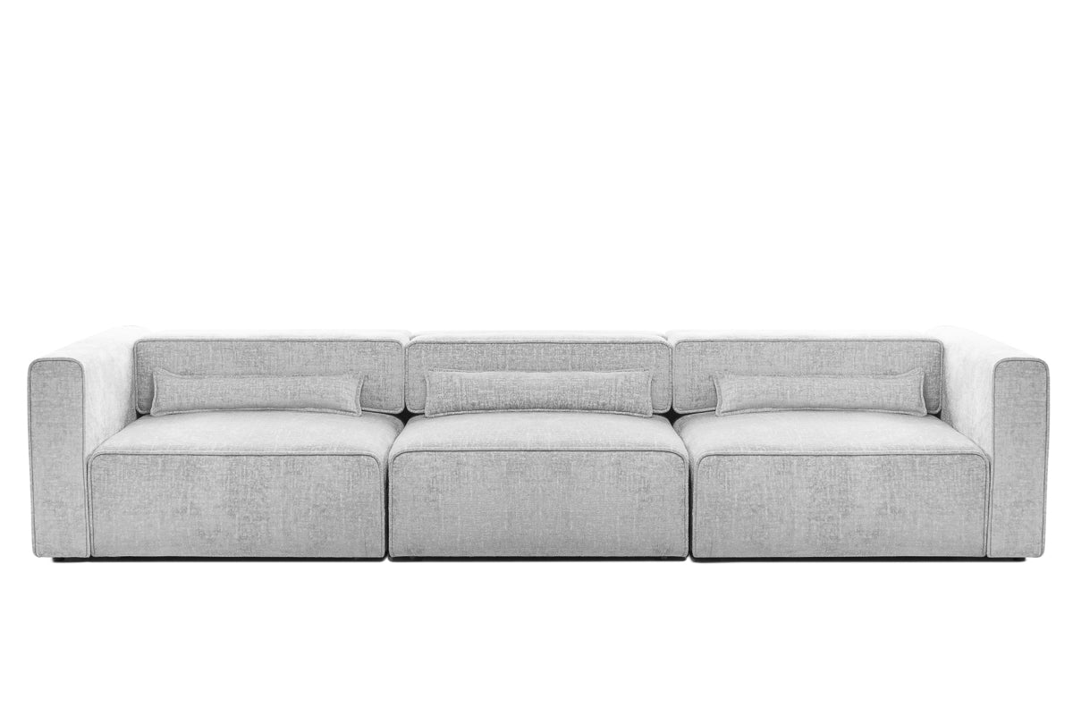 Canapea Extensibilă 5 locuri ZANETTO, cu 3 lăzi depozitare, 340x103x70 cm Gri-Argintiu-Onyx Prestige Home