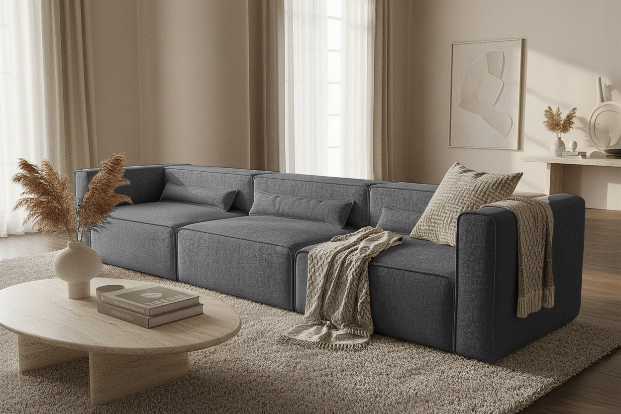 Canapea Extensibilă 5 locuri ZANETTO, cu 3 lăzi depozitare, 340x103x70 cm Prestige Home