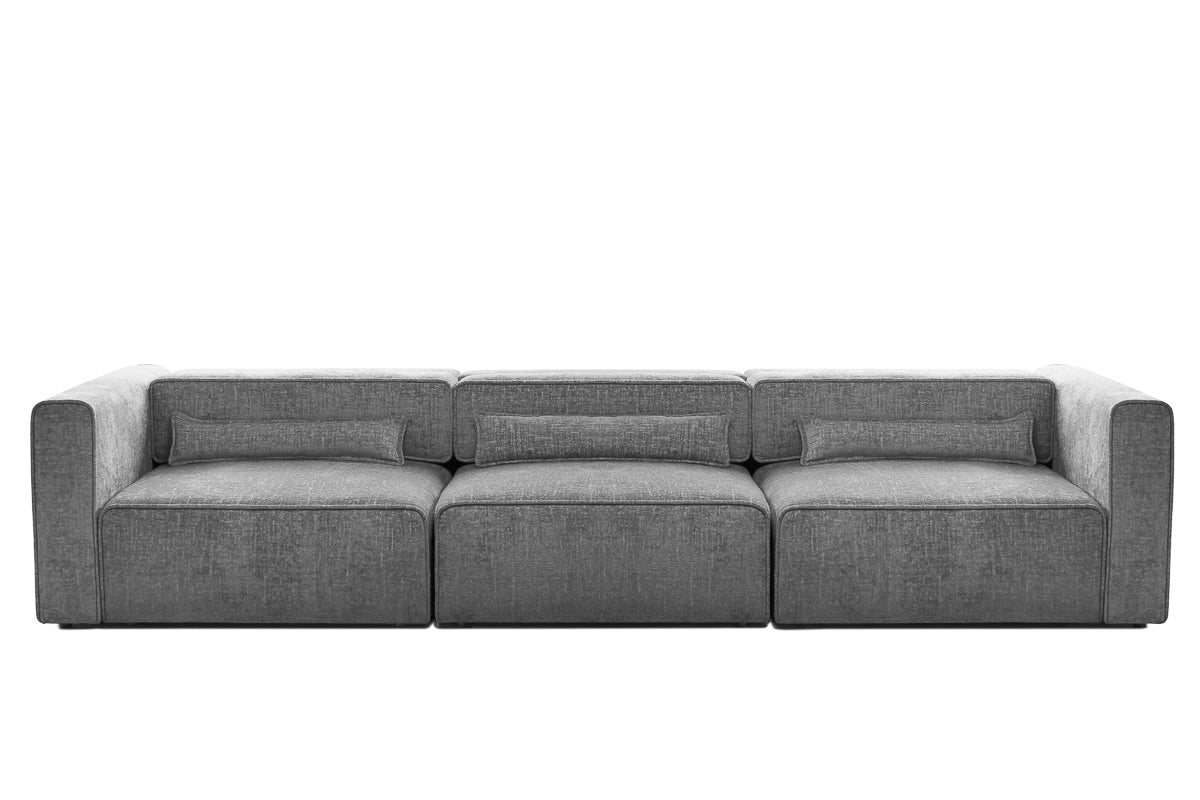 Canapea Extensibilă 5 locuri ZANETTO, cu 3 lăzi depozitare, 340x103x70 cm Gri-Onyx Prestige Home