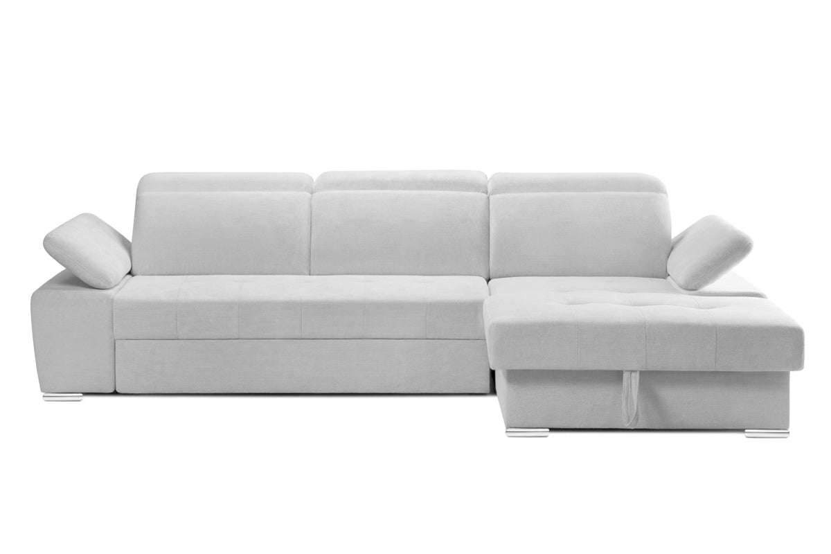 Colțar Extensibil TRENDY, cu ladă de depozitare, cu tetiere reglabile, variante stânga/dreapta 295x170x105 cm Prestige Home