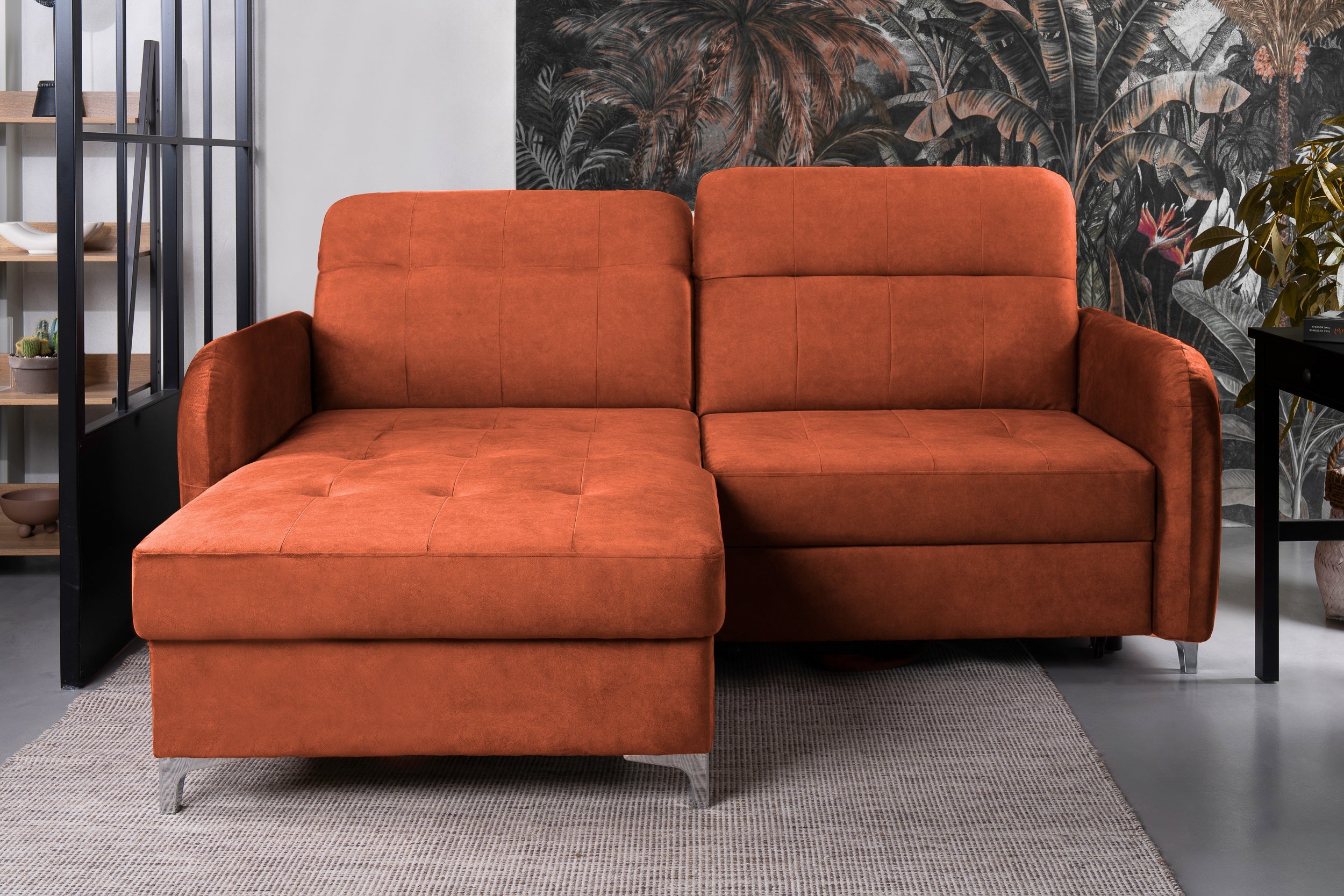 Colțar Extensibil STUDIO, cu lada depozitare, cu tetiere reglabile, 220 x 160 x 105 cm Prestige Home