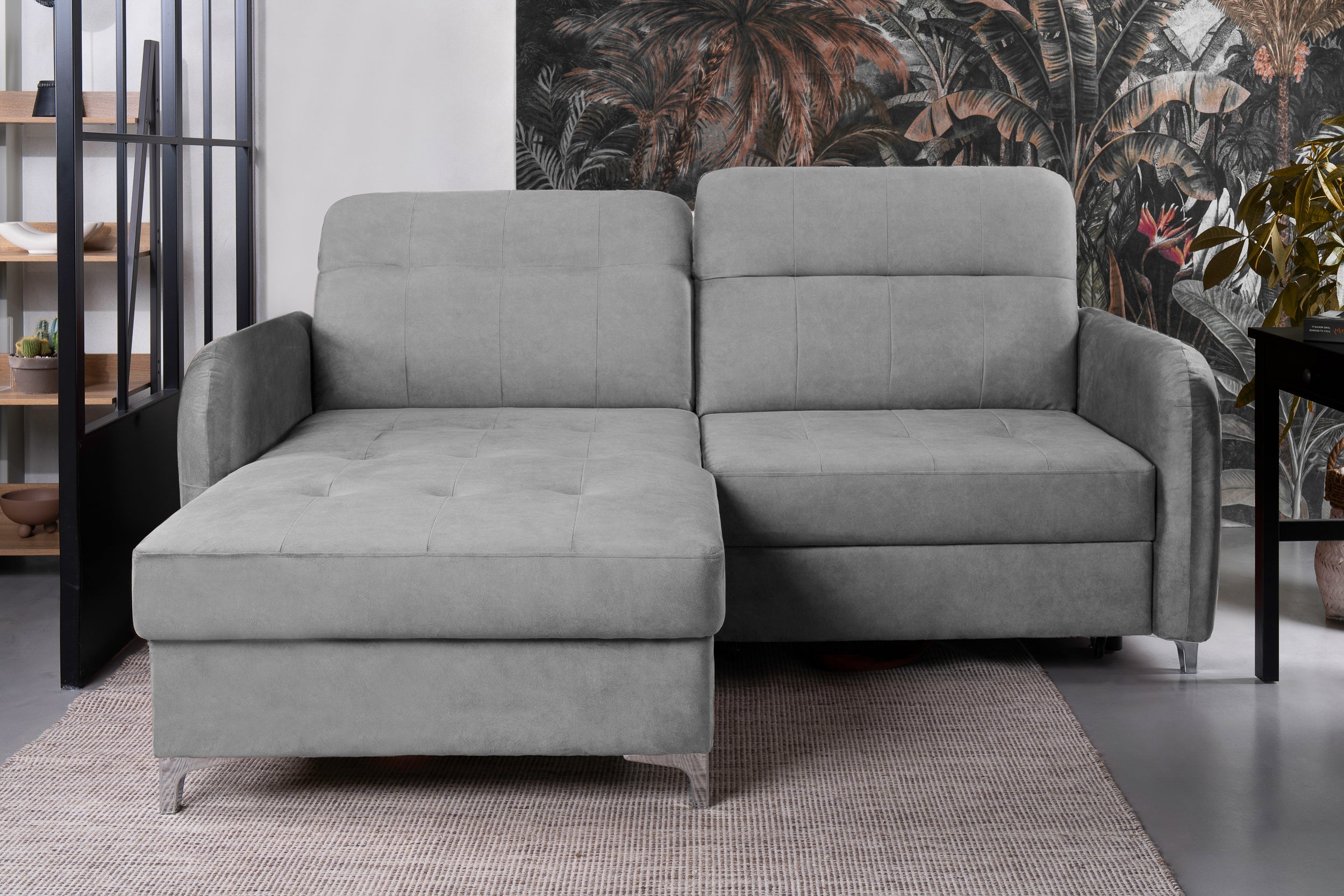 Colțar Extensibil STUDIO, cu lada depozitare, cu tetiere reglabile, 220 x 160 x 105 cm Prestige Home