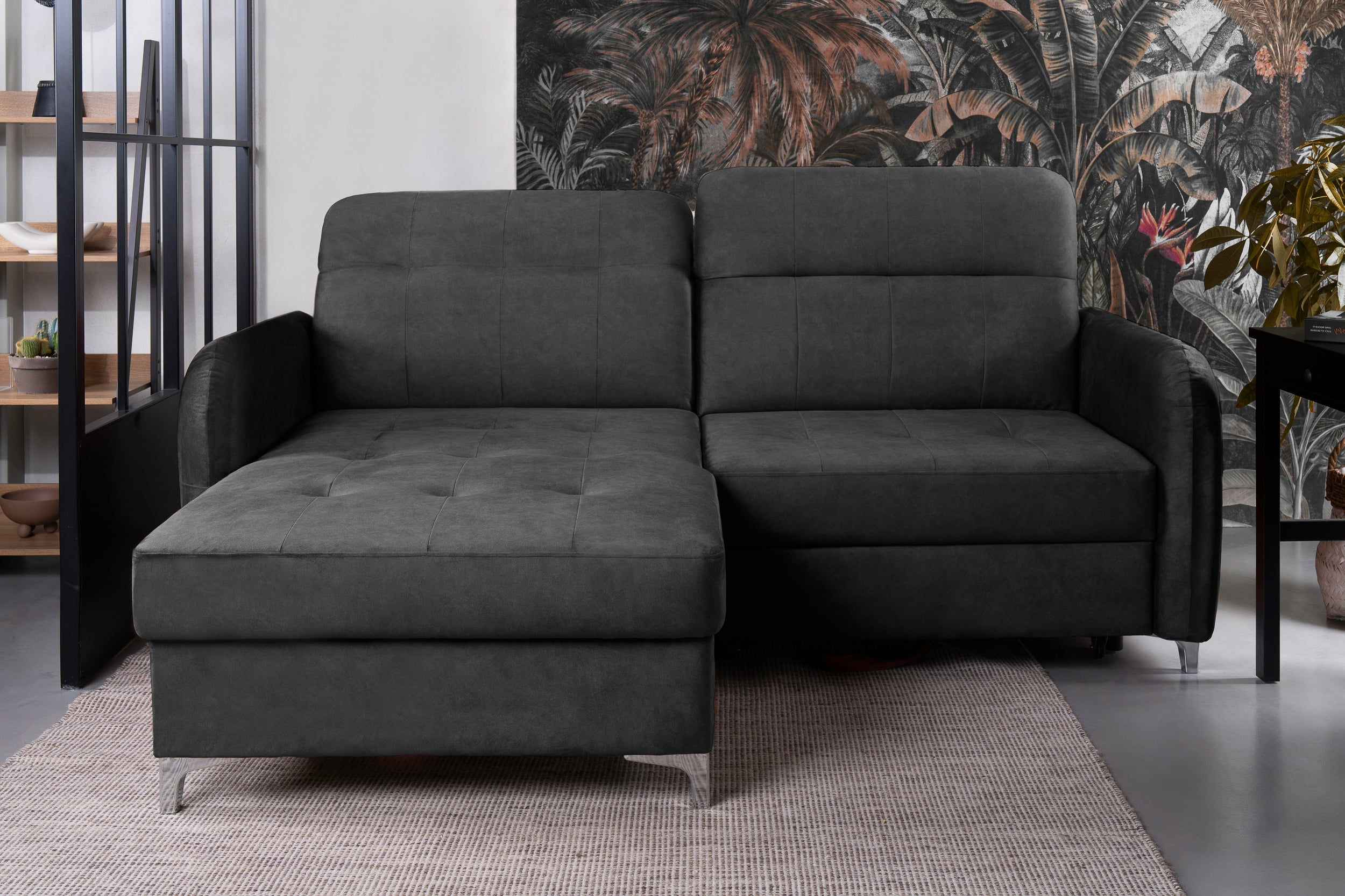 Colțar Extensibil STUDIO, cu lada depozitare, cu tetiere reglabile, 220 x 160 x 105 cm Prestige Home