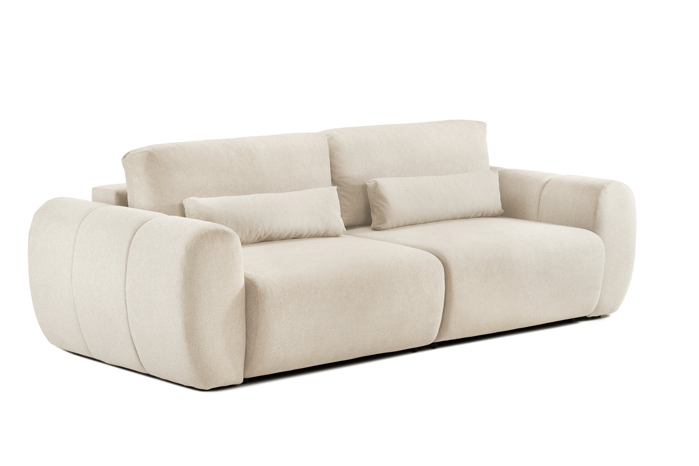 Canapea Extensibilă 3 locuri VERSA, cu 2 lăzi depozitare, 260x110x85 cm, #color_Crem-Loft