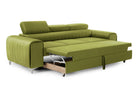Canapea Extensibilă 3 locuri TIME, cu tetiere reglabile, cu suport lombar, 255x97x94 cm #color_Verde-Olive-Velluto
