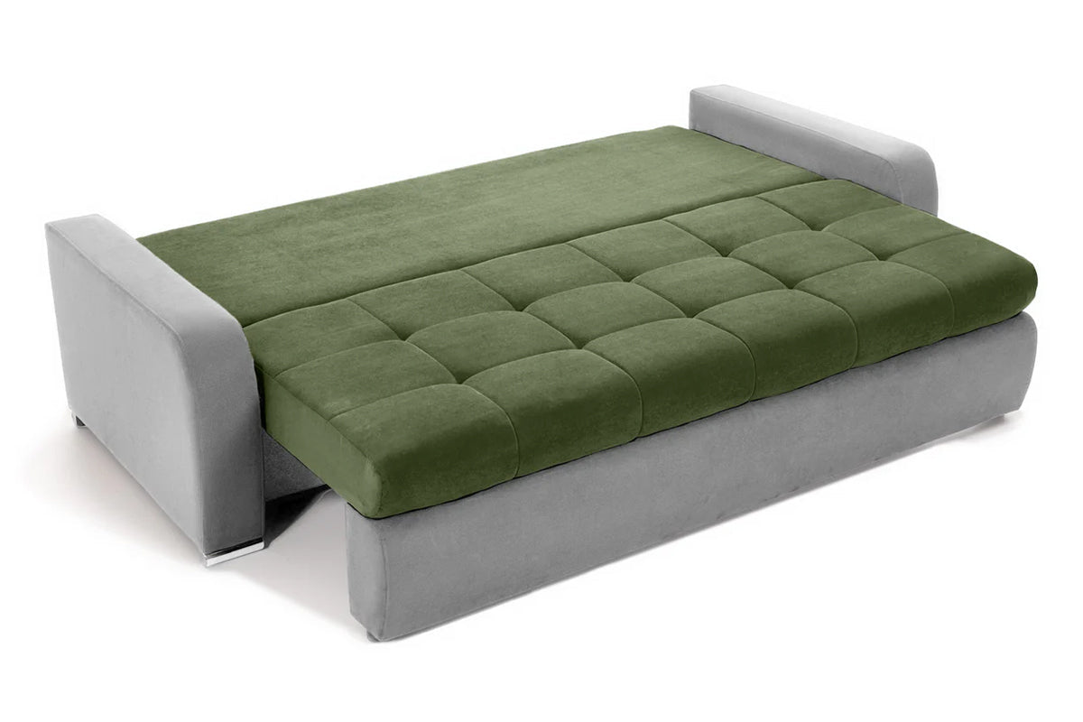 Canapea Extensibilă 3 locuri  VENETIA, cu ladă de depozitare, 220x100x90 cm, #color_Verde-Gri-Deschis-Enjoy