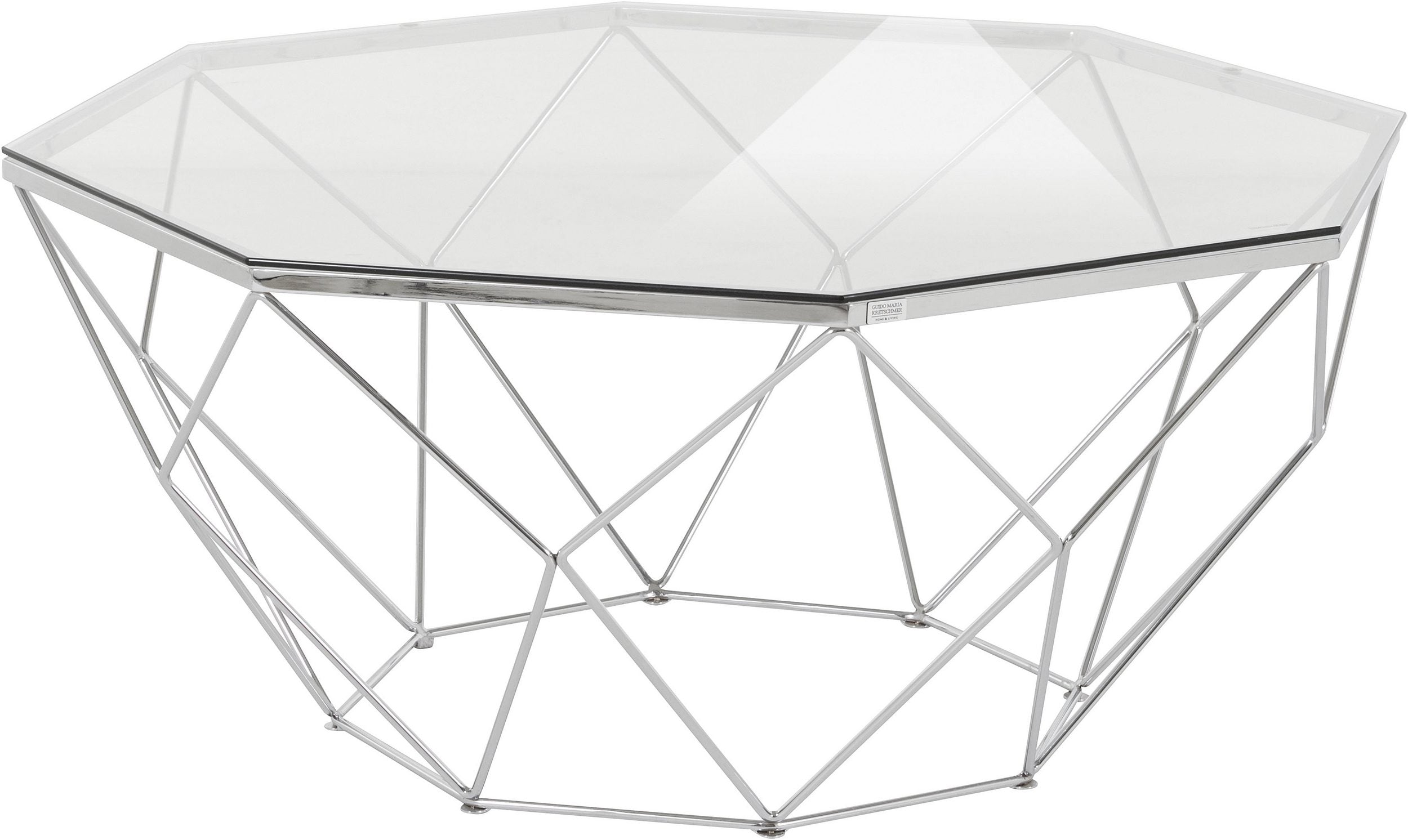 Măsuță de cafea Caen, rotundă 95 cm, sticlă și alamă Arboteca
