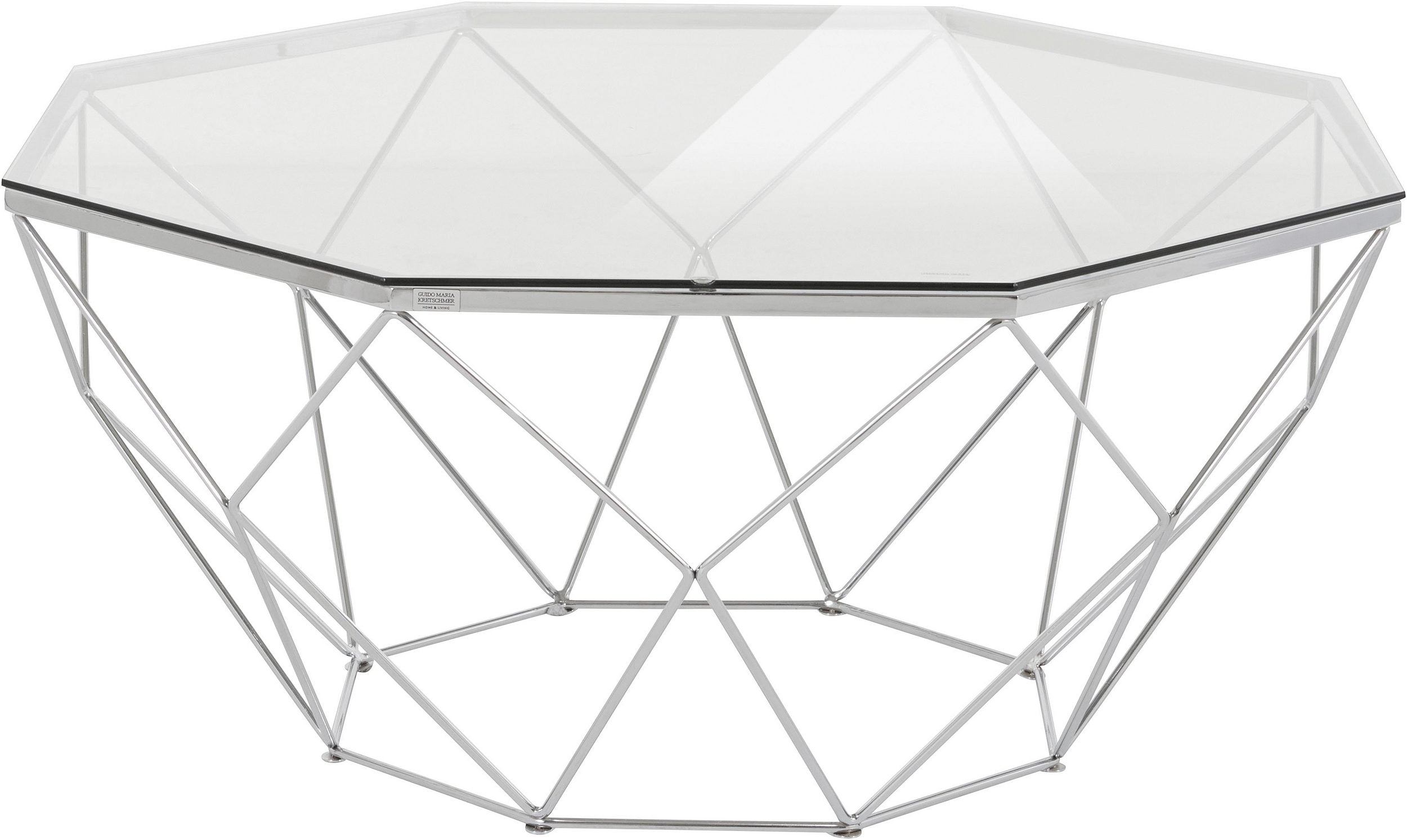 Măsuță de cafea Caen, rotundă 95 cm, sticlă și alamă Arboteca
