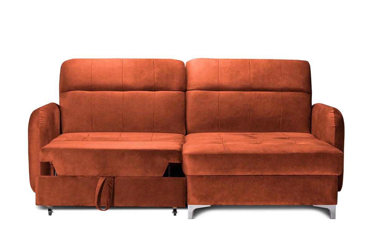 Coltar Extensibil STUDIO, cu lada depozitare, cu tetiere reglabile, 220 x 160 x 105 cm #color_Caramiziu-Whisper