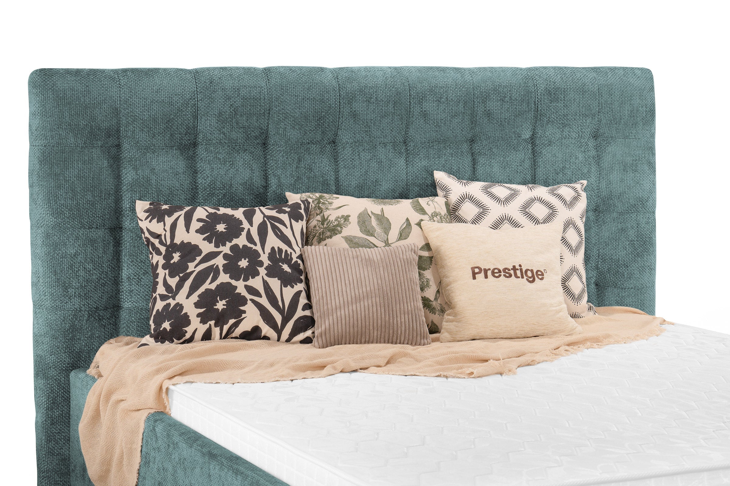 Pat Tapițat Strasbourg Premium, cu somieră rabatabilă și ladă depozitare Prestige Home