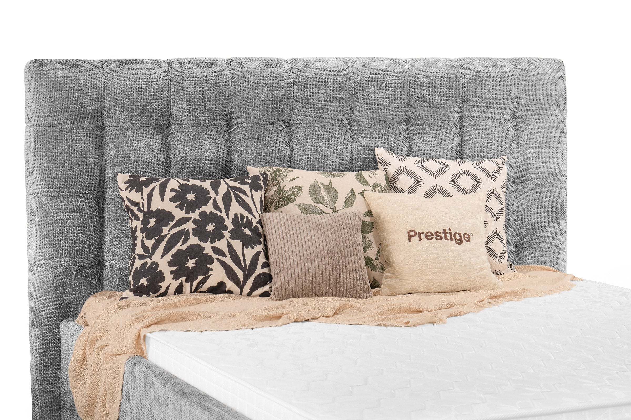 Pat Tapițat Strasbourg Premium, cu somieră rabatabilă și ladă depozitare Prestige Home