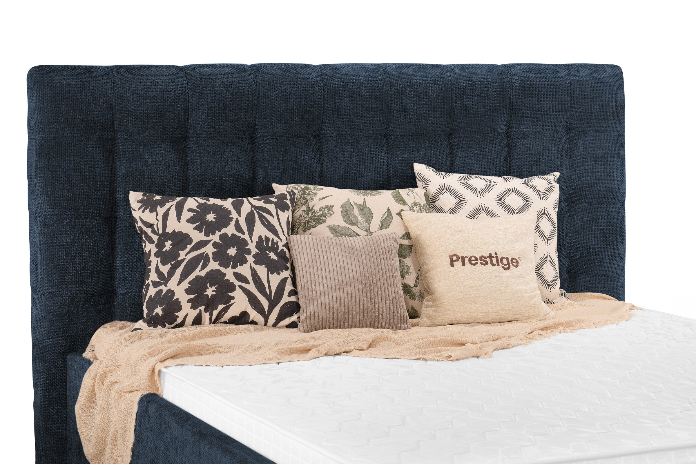Pat Tapițat Strasbourg Premium, cu somieră rabatabilă și ladă depozitare Prestige Home
