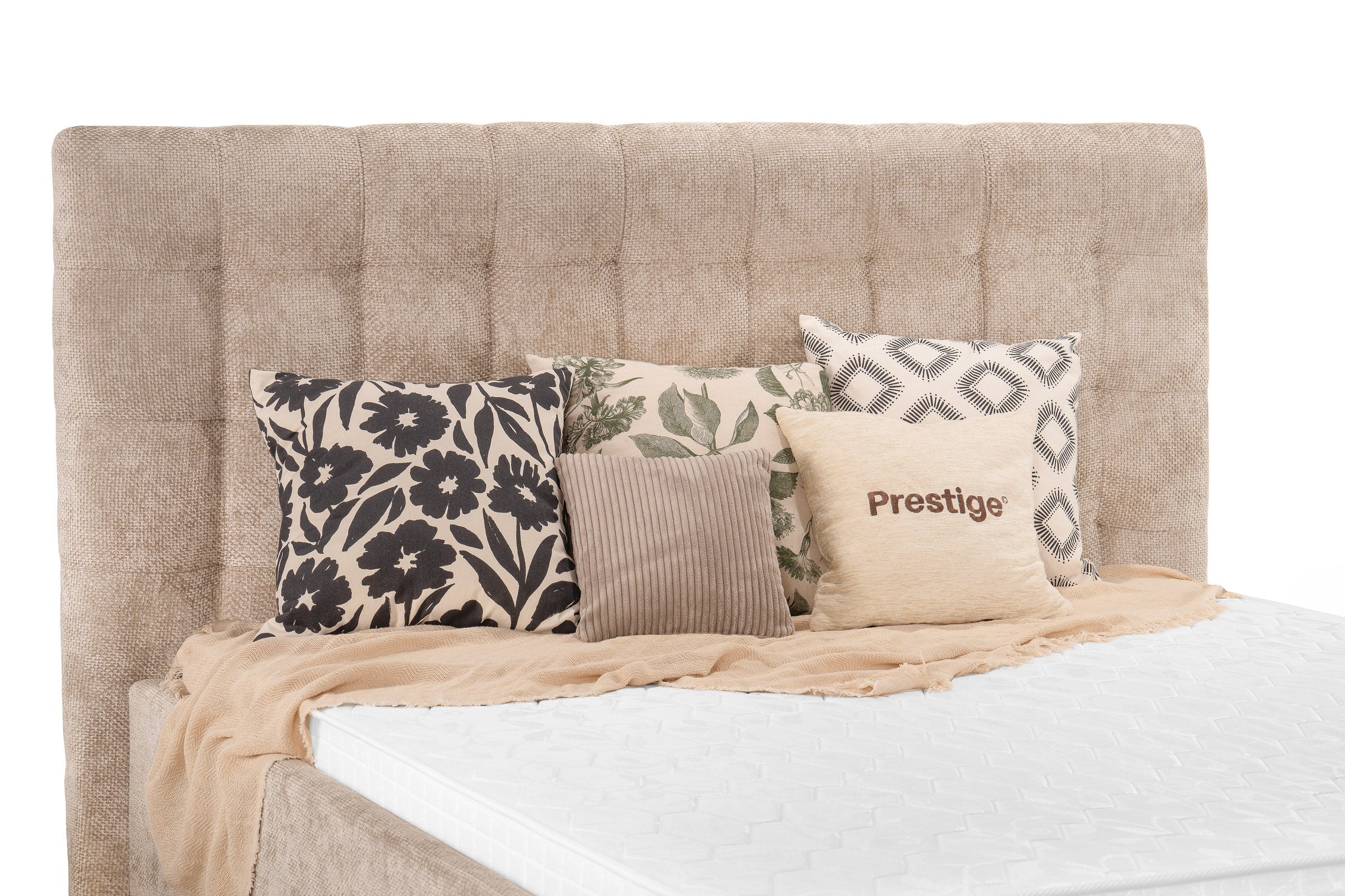 Pat Tapițat Strasbourg Premium, cu somieră rabatabilă și ladă depozitare Prestige Home