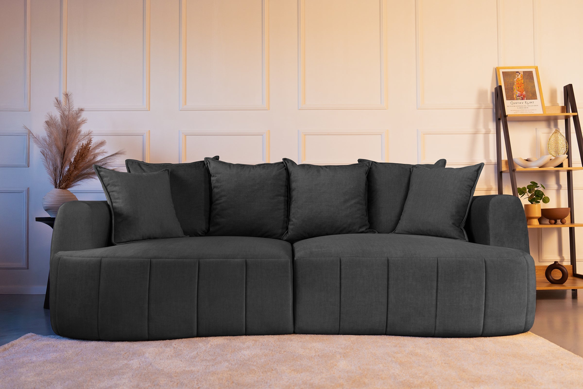 Canapea Extensibilă 3 locuri SAMBA, cu 2 lăzi depozitare, 242x127x90 cm Prestige Home