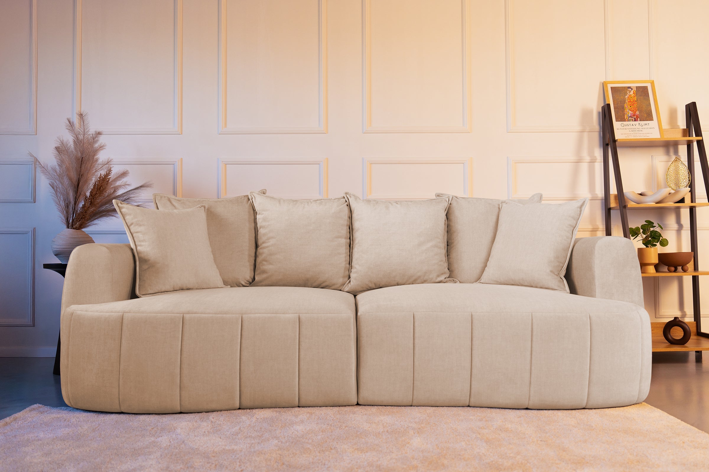 Canapea Extensibilă 3 locuri SAMBA, cu 2 lăzi depozitare, 242x127x90 cm Prestige Home